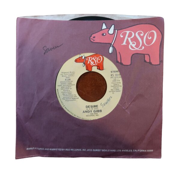 Andy Gibb Vinyl 45 RPM Record "Desire" & "Waiting For You" RSO Records RS 1019 W - Picture 1 of 4